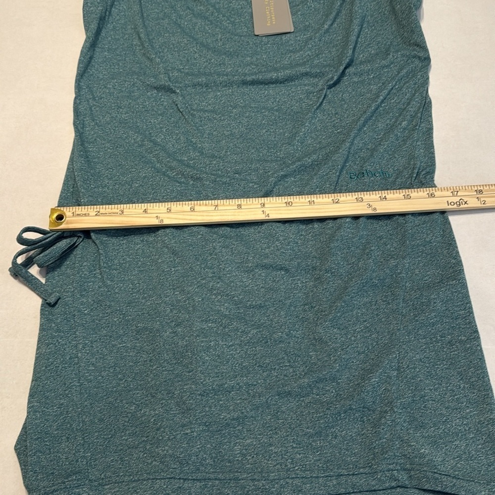 NWT Bench Teal Green Side-Tie Cowl Neck Short Sleeve Jersey Dress Size M - Picture 6 of 13